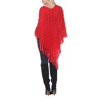 White Mark Frostine Womens Long Sleeve Poncho