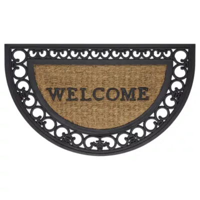 Achim Welcome Fleur De Lis Coir 18"X30" Wedge Doormat