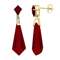 Lab-Created Ruby 14K Gold Over Sterling Silver Earrings