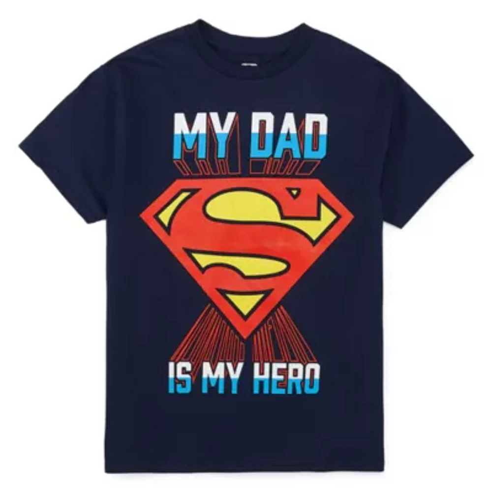 Little & Big Boys Crew Neck Short Sleeve Superman Graphic T-Shirt