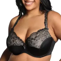 Curvy Couture Tulip Lace Push Up Bra-1017