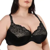 Curvy Couture Tulip Lace Push Up Bra-1017