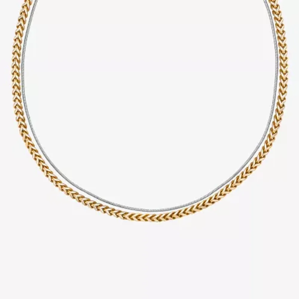 Stainless Steel Inch Solid Wheat Chain Necklace