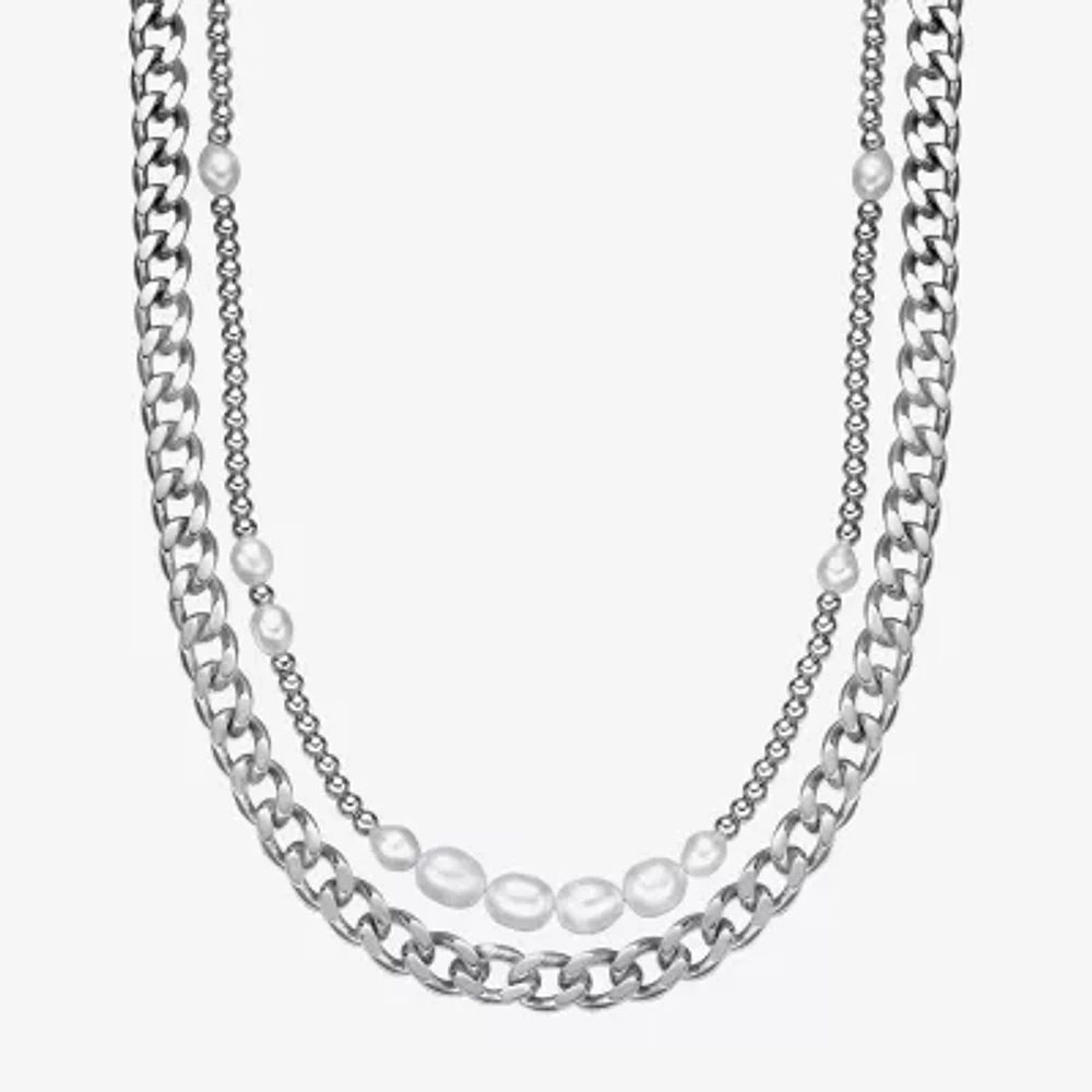 Stainless Steel 24 Inch Solid Bead Chain Necklace