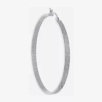 Sterling Silver Diamond Cut Hoop Earring