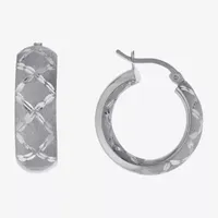 Diamond Cut Sterling Silver 20mm Hoop Earrings