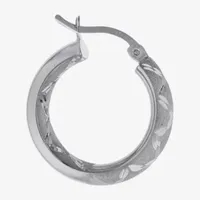 Diamond Cut Sterling Silver 20mm Hoop Earrings