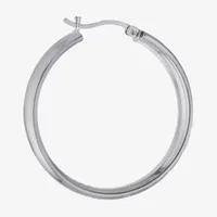 Diamond Cut Sterling Silver 35.3mm Hoop Earrings