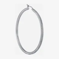 Diamond Cut Sterling Silver 57mm Hoop Earrings