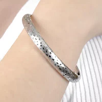 Diamond Cut Sterling Silver Bangle Bracelet