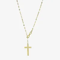 Womens 14K Gold Over Silver Cross Pendant Necklace