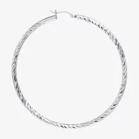 Sterling Silver 50mm Hoop Earrings