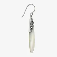 White Mother Of Pearl Sterling Silver Pear Drop Earrings