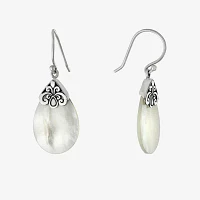 White Mother Of Pearl Sterling Silver Pear Drop Earrings