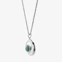 Moon Womens Enhanced Blue Turquoise Sterling Silver Moon Pendant Necklace