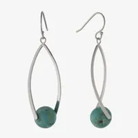 Enhanced Blue Turquoise Sterling Silver Drop Earrings