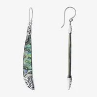 Bali Inspired Abalone Sterling Silver Drop Earrings