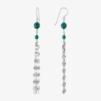 Enhanced Turquoise Sterling Silver Round Drop Earrings