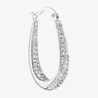 Sterling Silver Crystal Inside-Out Hoop Earrings 