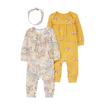 Carter's Baby Girls Long Sleeve 2-pc. Jumpsuit