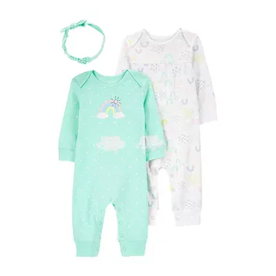 Carter's Baby Girls Long Sleeve 2-pc. Jumpsuit