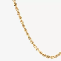 14K Gold 16 - 24 Inch Hollow Sparkle Rope Chain Necklace