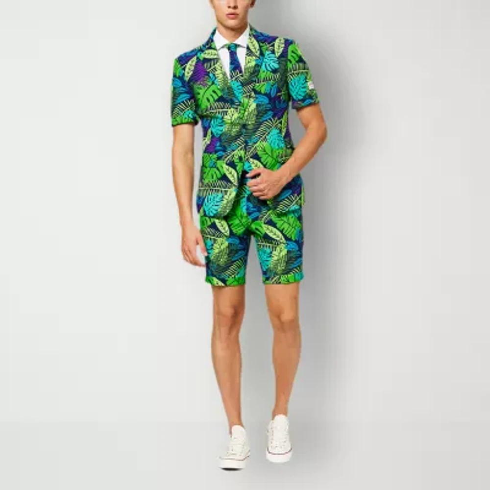 Opposuits Men's Slim Fit Summer Short Suit & Tie Set