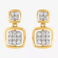 CT. T.W. Natural White Diamond 10K Gold Drop Earrings