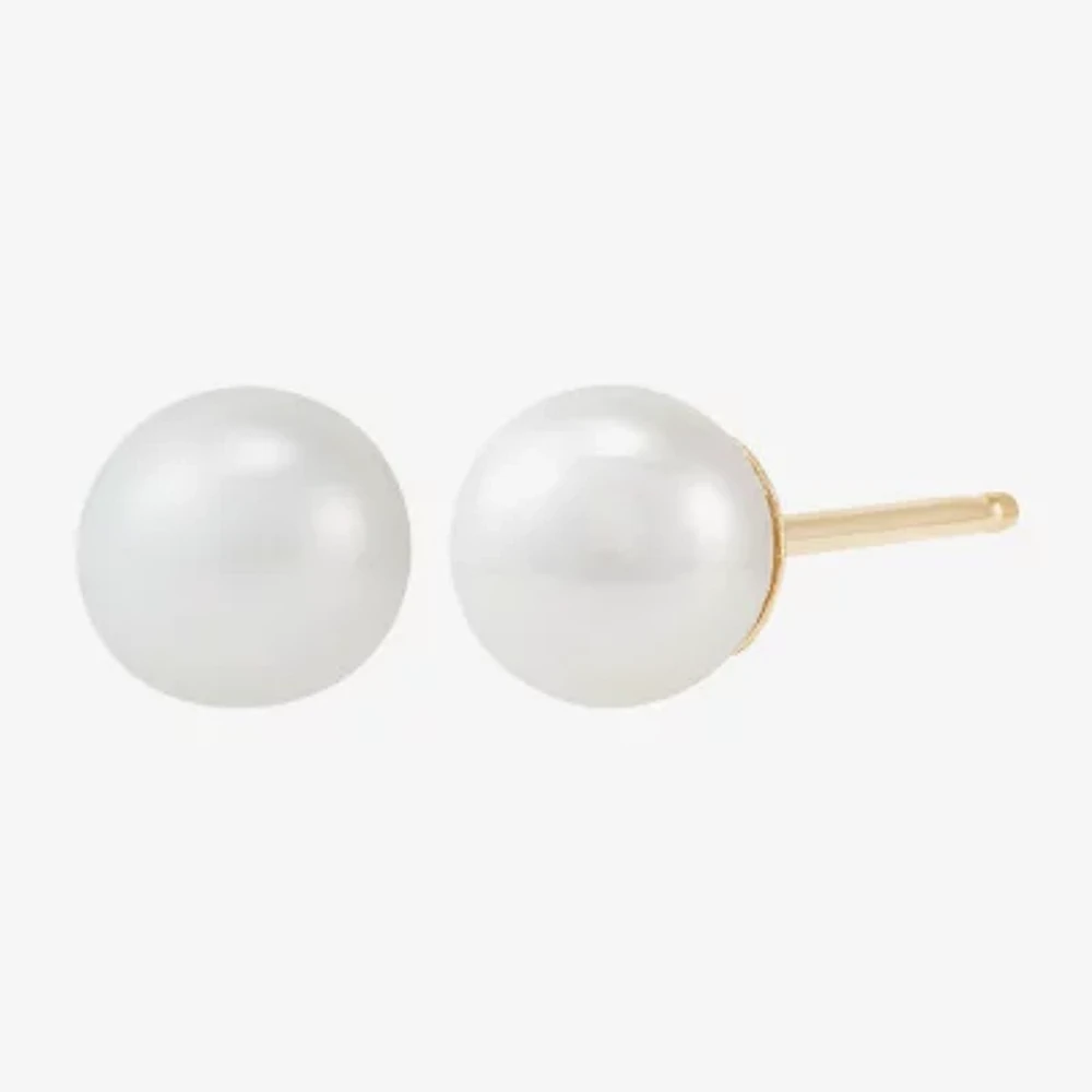 Certified Sofia™ Cultured Freshwater Pearl 5-5.5mm 10K Gold Stud Earrings