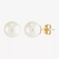 Certified Sofia™ 10K Gold 8-8.5mm Cultured Freshwater Pearl Stud Earrings