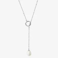 Womens Dyed White Cultured Freshwater Pearl Sterling Silver Pendant Necklace