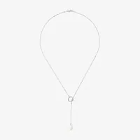 Womens Dyed White Cultured Freshwater Pearl Sterling Silver Pendant Necklace