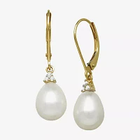 Certified Sofia™ Cultured Freshwater Pearl 14K Yellow Gold Earrings