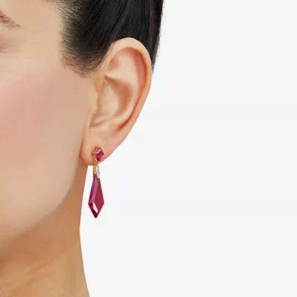 Lab-Created Ruby 14K Gold Over Sterling Silver Earrings