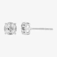 Diamond Blossom 1/2 CT. T.W. Mined White Diamond 10K White Gold 5.3mm Round Stud Earrings