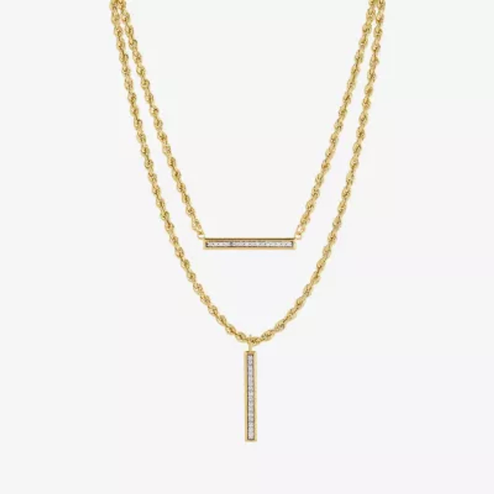 Womens 1/8 CT. T.W. Natural White Diamond 10K Gold Pendant Necklaces