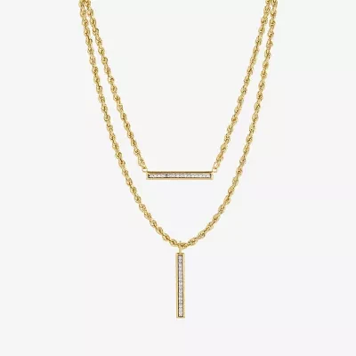 Womens 1/8 CT. T.W. Natural White Diamond 10K Gold Pendant Necklaces