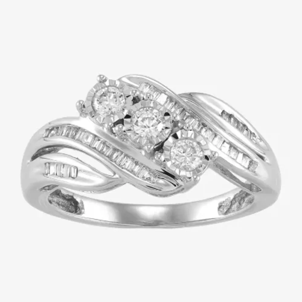 Love Lives Forever 1/2 CT.T.W. Round White Natural Diamond 10K Gold 3-Stone Ring