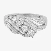 Love Lives Forever 1/2 CT.T.W. Round White Natural Diamond 10K Gold 3-Stone Ring