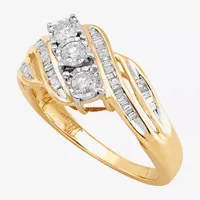 Love Lives Forever 1/2 CT.T.W. Round White Natural Diamond 10K Gold 3-Stone Ring