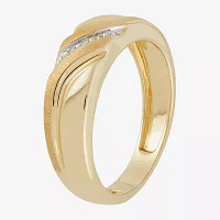 Mens Diamond-Accent Band 10K Gold