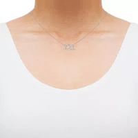 Angel Number 222 Womens 1/6 CT. T.W. Natural White Diamond Sterling Silver Pendant Necklaces