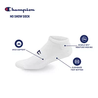 Champion 6 Pair No Show Socks Mens