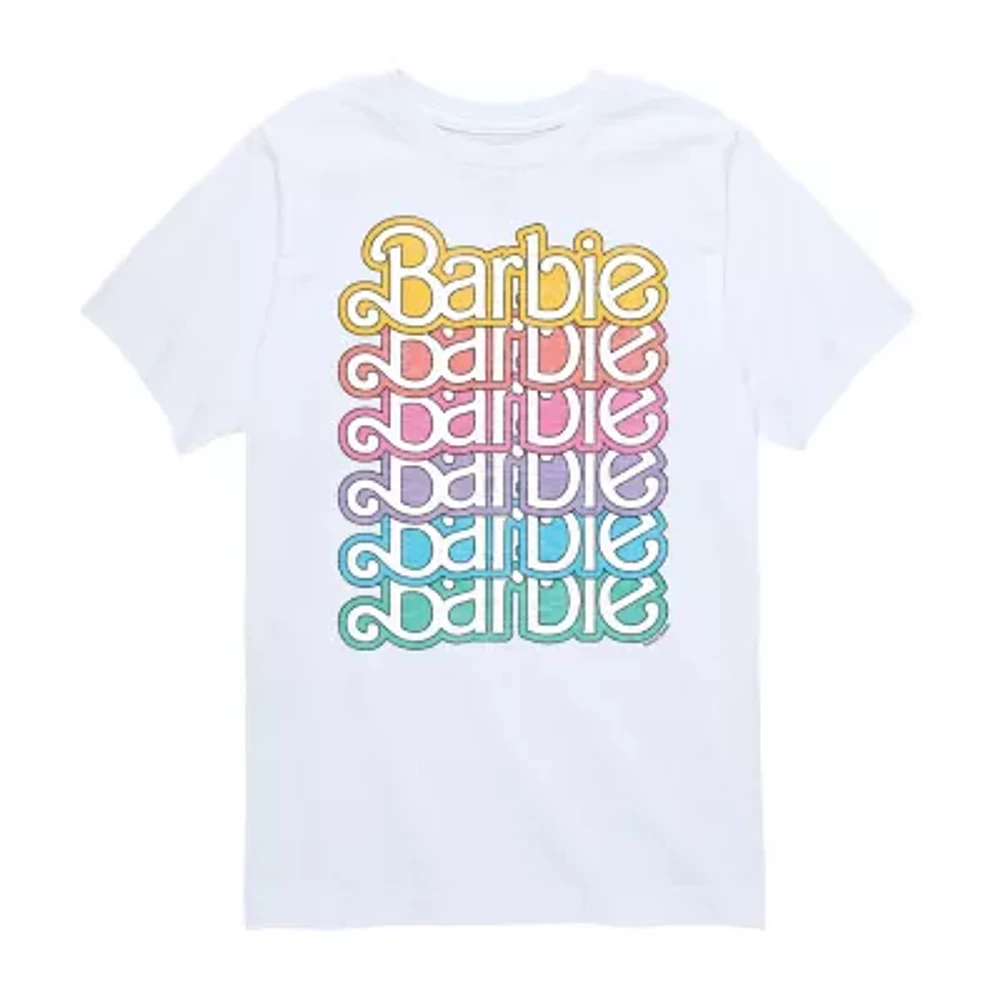 Big Girls Crew Neck Short Sleeve Barbie Graphic T-Shirt