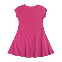 Big Girls Short Sleeve Barbie Fit + Flare Dress