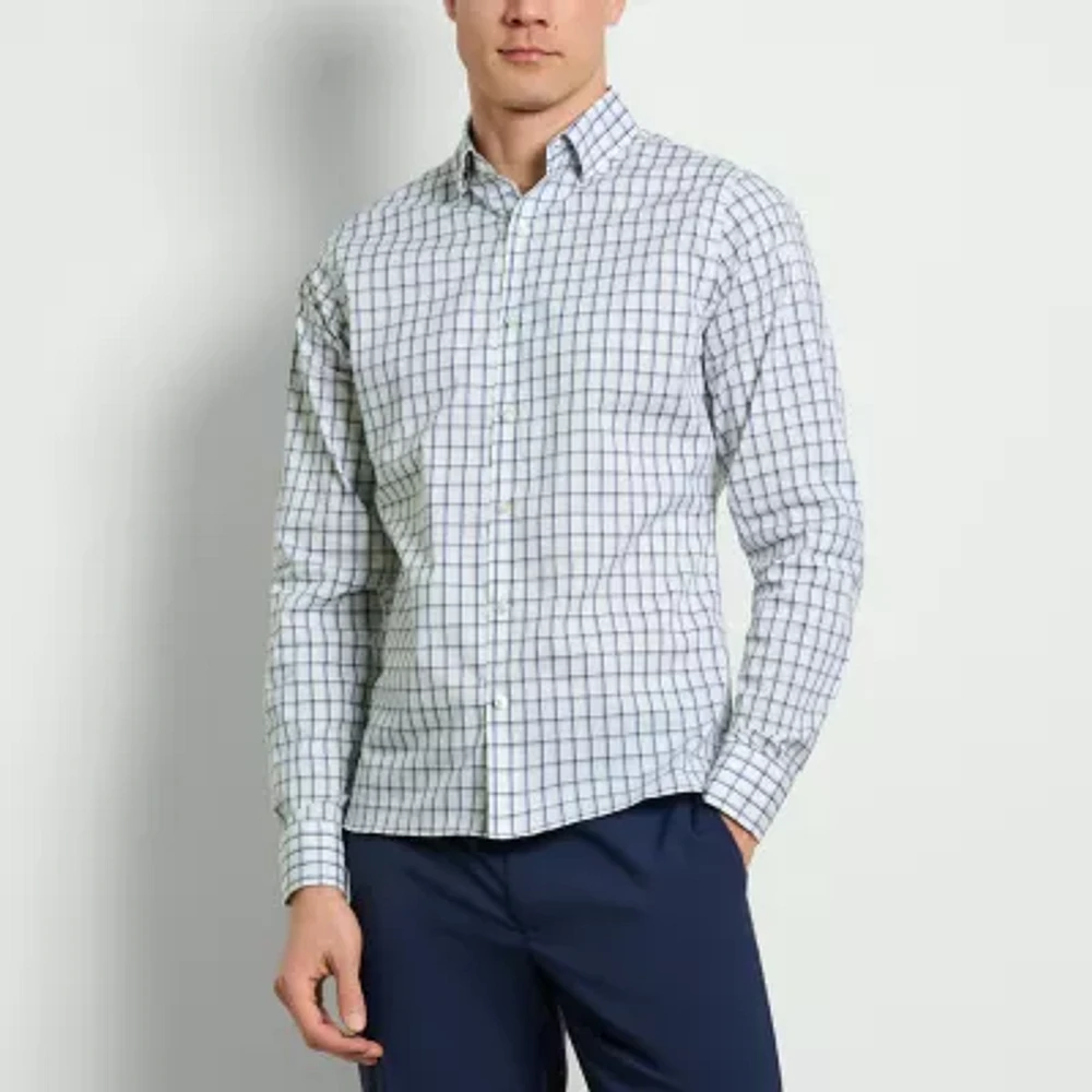 Van Heusen Mens Slim Fit Long Sleeve Checked Button-Down Shirt