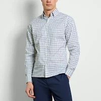 Van Heusen Mens Slim Fit Long Sleeve Checked Button-Down Shirt