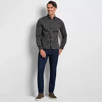 Van Heusen Mens Slim Fit Long Sleeve Plaid Button-Down Shirt