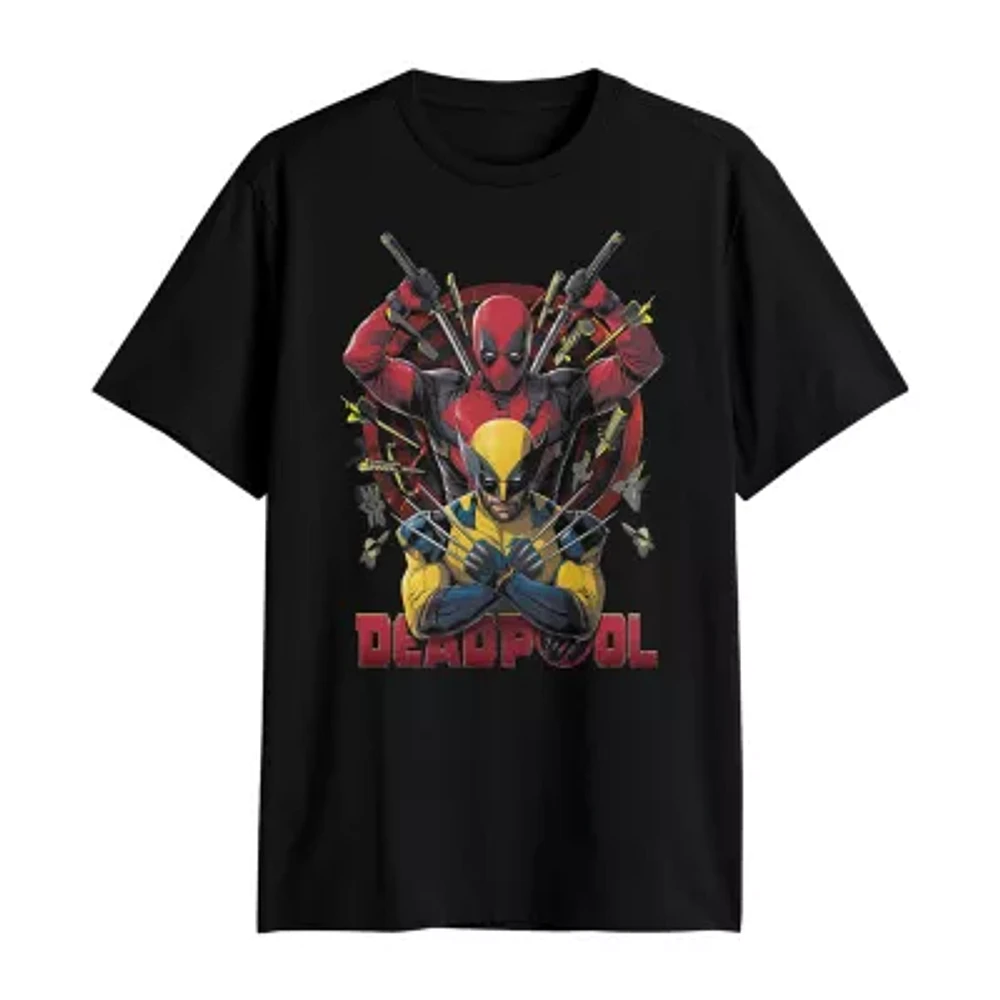 Mens Short Sleeve Deadpool & Wolverine Graphic T-Shirt