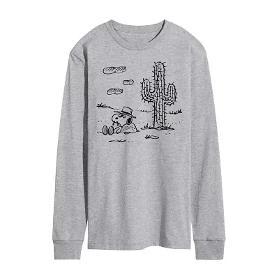 Mens Long Sleeve Snoopy Graphic T-Shirt